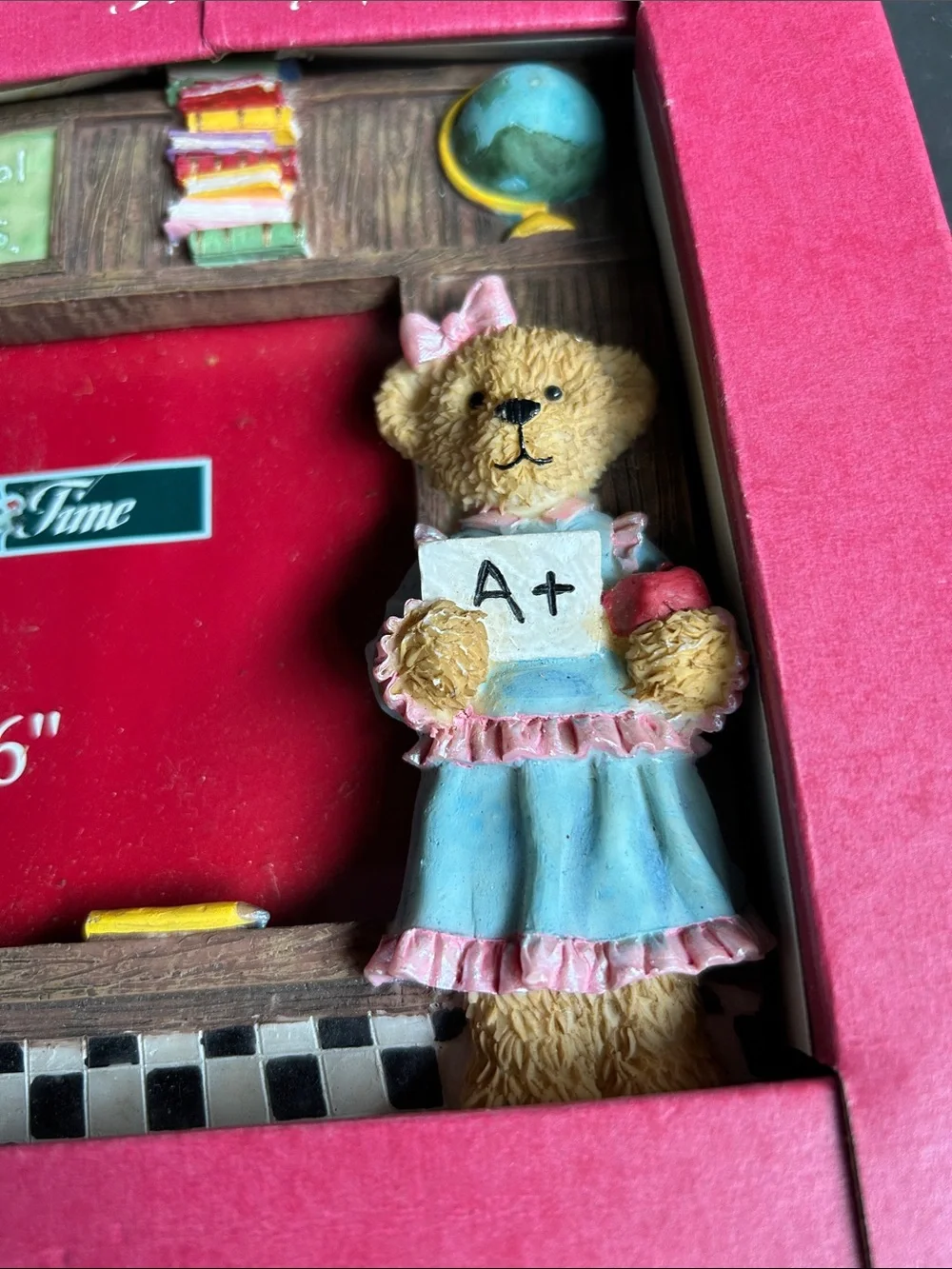 Holiday Time Pink School Days Bear Decorative Photo Frame